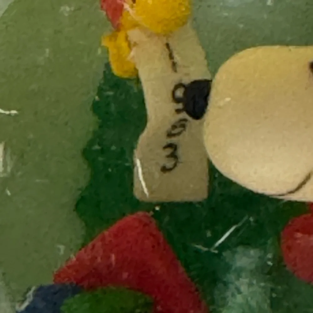 Hallmark Santa Snoopy & Woodstock Panorama Ball Ornament 1983 Vintage